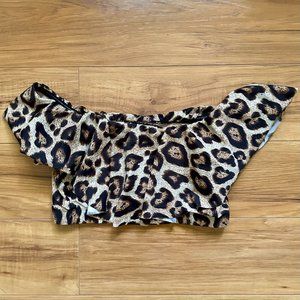 Unique Vintage Leopard Print Ruffled Ramona Swim Top